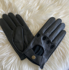 Wolson Industry Premium Quality Gants de conduite pour hommes et femmes Gants en cuir de mouton à la mode Compatibilité avec l'écran tactile Plain - Product Image 5
