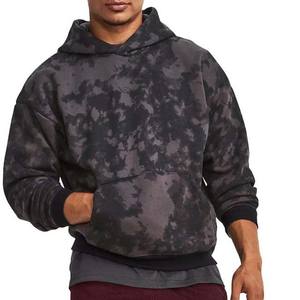 Sudadera con Capucha de Alta Calidad Personalizada para Hombre, Estilo Vintage Lavado Negro Desgastado con Manga Larga, Lavado Ácido - Product Image 1