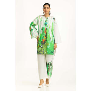 Ensemble Coordonné Imprimé en Cambric IPST-55253, Tissu Crêpe Décontracté Sans Col pour Tenues Printemps/Été, Ensemble 2 Pièces, MOQ 2 Pièces - Product Image 4