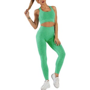 Conjunto de Top corto y mallas de alta calidad hecho a medida Conjunto de yoga más vendido Conjunto de sujetador y mallas de mujer recién llegado - Product Image 1