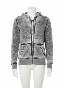 Sweats à capuche personnalisés de luxe, en molleton français, délavé à l'acide, lourd, ample, court, zippé, avec strass, pour hommes - Product Image 3