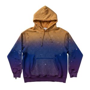 Sweat à capuche en polaire d'hiver avec strass scintillants pour homme, logo personnalisé, paillettes brillantes, élégant, confortable, surdimensionné, respirant, pour la rue, les fêtes - Product Image 3