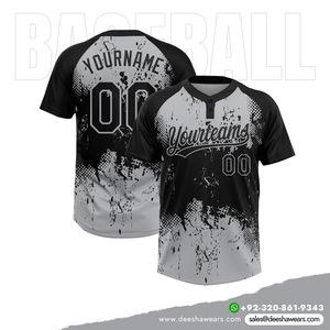 Uniformes Deportivos Personalizados Sublimados de Secado Rápido para Hombre, Camisetas de Béisbol con Cuello en V, Transpirables, Anti-UV y Antibacterianas, con Dos Botones - Product Image 3