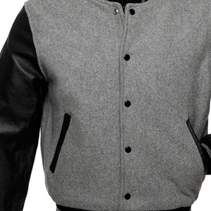 Premium Bomber Baseball Varsity Jacket Couleurs et logos personnalisés Manches en cuir Veste universitaire chaude Letterman pour unisexe - Product Image 5