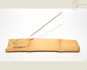 Porte-encens décoratif religieux en bois avec long plateau pour la collecte des cendres, durable et 100% naturel, encens indien - Product Image 4