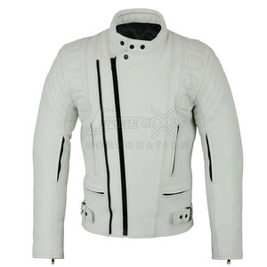 แจ็กเก็ตมอเตอร์ไซค์ของผู้ชายเสื้อแจ็กเก็ตมอเตอร์ไซค์หนังแท้กันน้ำออกแบบโลโก้ของคุณเอง - Product Image 1