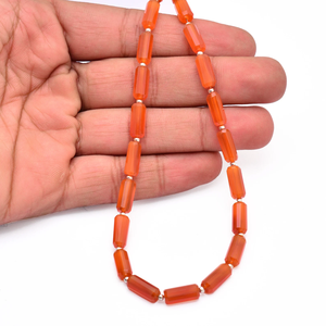 AAA+ <b>Red</b> Onyx 4x10mm-5x12mm Faceted Tube Briolette Natural <b>Red</b> Onyx Semi Precious Gemstone Loose Cylinder Pipe <b>Beads</b> For Jewelry - Product Image 4