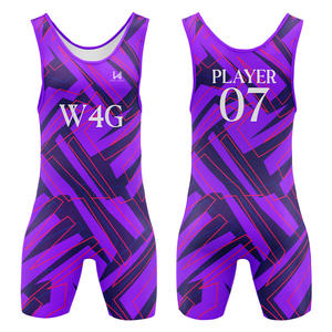 Combinaison de lutte personnalisée de haute qualité pour hommes avec sangle réglable, fermeture à enfiler, prix bas, ensembles - Product Image 4