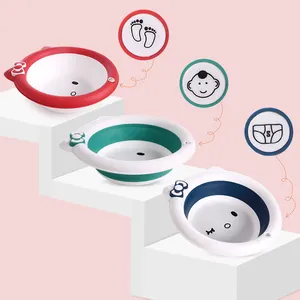 Collapsible Round Type Bathing Set Baby Wash Basin Without Drain