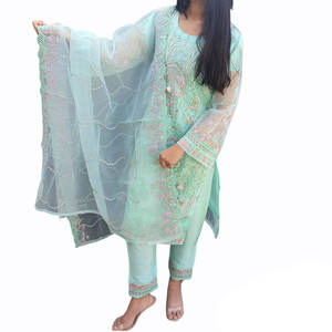 Fashionable Custom <b>Lady</b> Polyester Ruffle Maxi <b>Dress</b> Long Sleeve Embroidered Party <b>Dress</b> Pakistani/Indian Style Fashionable <b>Suit</b> - Product Image 3