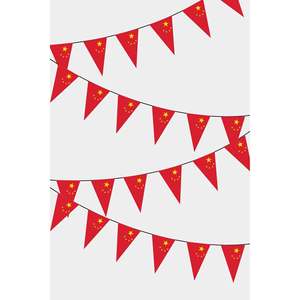 Guirlande de drapeaux triangulaires chinois pour les célébrations du Nouvel An chinois - Product Image 1