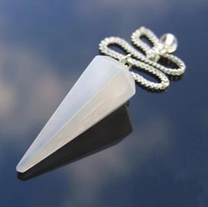 Meilleure vente 40mm pendule en sélénite naturelle pour la radiesthésie Divination Reiki Chakra Souvenir cristal pierre précieuse Figurine cristal - Product Image 1