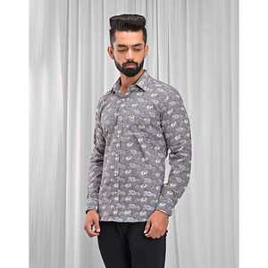 Camisa Casual de Algodón con Estampado Floral para Hombre, con Mangas Largas y Cuello Alto, 100% Transpirable, Tela Popelina y Oxford, ODM OEM - Product Image 5