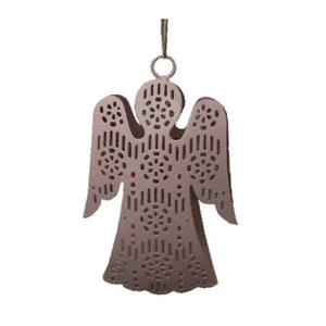 Custom Design Home and Christmas Decorative Matt Pink Color Iron Hanging <b>Angel</b> Handicrafts Christmas <b>Ornament</b> - Product Image 4