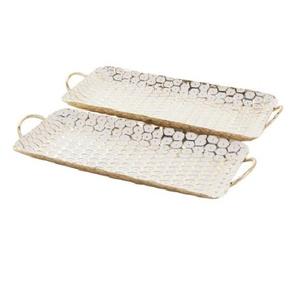 Plateaux de service ronds en acier inoxydable argenté, design martelé, dernier design, pour chocolats, desserts, sucreries - Product Image 3