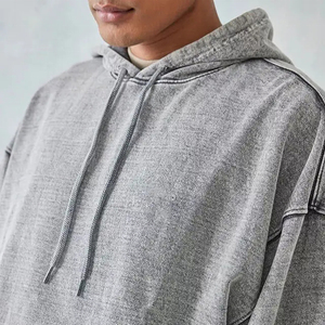 Sweat-shirt à capuche en coton 100% en gros, lavage à l'acide, qualité supérieure, logo personnalisé, fabricants, sweats à capuche lourds pour hommes - Product Image 2