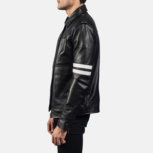 Full Sleeve Custom Logo 2024 Latest Design <b>Men</b> <b>Leather</b> <b>Jacket</b> Available for Casual Wear in Low Prices - Product Image 3
