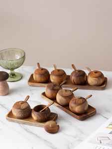 Récipient à épices, boîte à bijoux, porte-épices, décoration de la maison, récipient en bois, récipient à épices en bois - Product Image 4