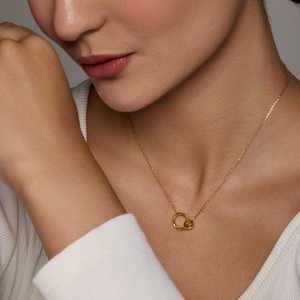 92.5 Silver <b>Necklace</b> 14k Gold Geometric Pattern Channel Setting Religious Style Yellow Gold Plated Rhodium Pearl Perfect Gift - Product Image 3
