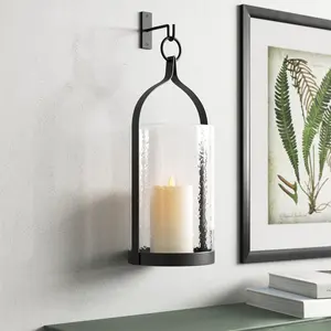 Squires Atrium Linterna de vidrio de metal hecha a mano con tres portavelas para decoración del hogar Bodas de Navidad empaquetadas en caja - Product Image 3