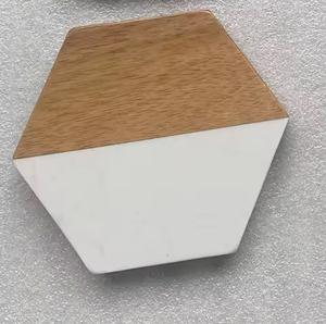 Sous-verre en bois et résine classique artisanal, épaisseur 5 mm, décoration artistique pour la maison et la table - Product Image 3