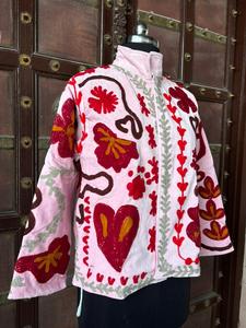 Haut ample décontracté pour femmes, automne/hiver, broderie en coton, respirant, velours tissé, veste blouson - Product Image 4