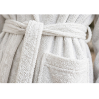 Peignoir en tissu éponge absorbant de qualité supérieure, 70% coton, 30% polyester, unisexe, hôtel, spa, vente en gros, fabriqué en Turquie - Couleur blanche