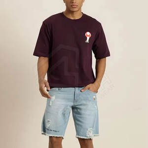 T-shirts de qualité supérieure pour hommes, t-shirts en coton uni pour hommes, t-shirts délavés à l'acide en vente de gros - Product Image 5