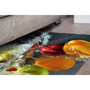 Tapis imprimé avec des fruits dans l'eau : design moderne, tendance, luxueux, avec un tapis moelleux - Product Image 3