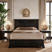 Lit convertible sur mesure, écologique, design, en chêne massif, style marocain, avec base plateforme basse, pour villa privée de luxe