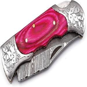 Outils manuels Couteau pliant d'extérieur Couteau pliant de camping avec traversins en argent et manche en bois de couleur - Product Image 3