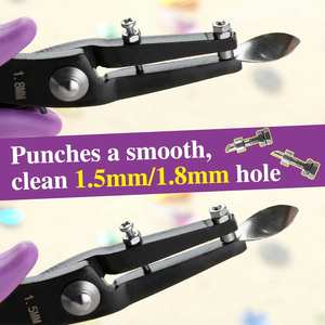 Ensemble de pinces perforatrices en acier au carbone 2 pièces 1.5mm 1.8mm poinçon rond tôle fabrication de bijoux 6in 0.5mm d'épaisseur - Product Image 2