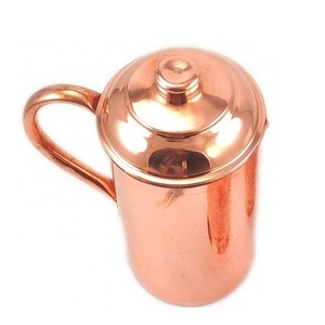 Unique Look Pure Copper <b>Jug</b> Plain Design Wedding Home Kitchen Decoration Dining Table <b>Water</b> Serving <b>Jug</b> <b>With</b> <b>Lid</b> - Product Image 1