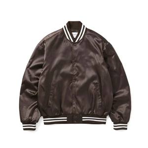 Chaquetas Varsity Personalizadas de Seda Satén de Color Sólido con Letras - Product Image 1