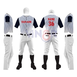 Uniformes de béisbol transpirables de secado rápido con logotipo personalizado, conjunto de poliéster ligero para adultos, bajo MOQ, uniforme de béisbol de tamaño personalizado - Product Image 1