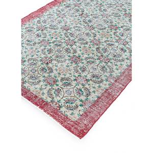 Tapis en laine noué à la main vintage grande surface Pae-2408, motif floral rouge et orange pour salon, couloir et espace adolescents - Product Image 2