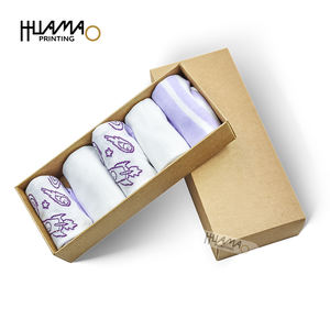 Eco-Friendly Kraft <b>Paper</b> Sock <b>Storage</b> <b>Box</b> Lid and Base <b>Box</b> Custom Printed Recyclable Sock Packaging Gift <b>Box</b> for 5 Pairs Socks - Product Image 3