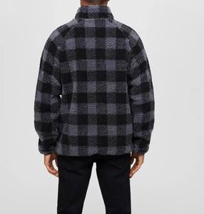 Abrigo de invierno de hombre alto sólido Polar Sherpa polar cuello alto cremallera suelta manga larga personalizable chaqueta de gran tamaño utilitario - Product Image 3