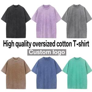 T-shirt Oversize Délavé à l'Acide 100% Coton Vintage, Col Rond, Manches Courtes, Streetwear Uni pour Homme - Product Image 6