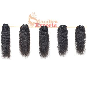 Vente en gros pas cher prix indien Remy cheveux vierges bruts non transformés donneur de temple génie faisceaux de trame en vague d'eau style bouclés armure - Product Image 4