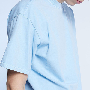 Vente en gros Fabricants de t-shirts unisexe col montant coupe ajustée t-shirt court streetwear surdimensionné hommes T-shirt en coton lourd - Product Image 6