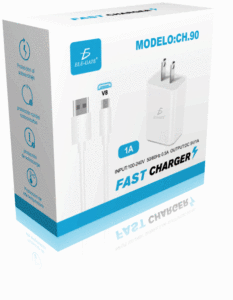 Caricabatterie V8 Rapido 5V 1A per Cellulari con Cavo Micro USB Compatibile QC3.0 QC2.0 per Telefoni Cellulari e Auricolari, Confezione con Spine US EU - Product Image 5