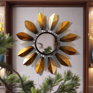 Espejo de pared de diseño único, marco de Metal hecho a mano, pieza de diseño Premium para decoración moderna de hogar y Hotel, espejos de acento elegantes - Product Image 1