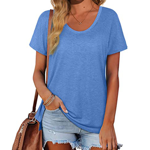 T-shirt ajusté pour femmes le plus vendu du fabricant professionnel Nouveau design avec décoration de boutons Écologique pour l'été - Product Image 4