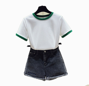 T-shirt court décontracté à manches courtes pour femme, respirant, anti-boulochage, avec logo personnalisé imprimé, grande taille, vente en gros - Product Image 2