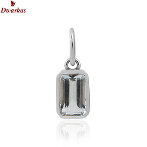 Colgante de piedras preciosas Aguamarina de Plata de Ley 925 con diseño de bisel Octágono Simple, dijes de joyería de moda para regalos chapados en plata - Product Image 1