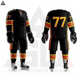 Ensembles d'uniformes de hockey sur glace dernier modèle taille et couleur/logo personnalisés 100% polyester respirant séchage rapide et sans couture de haute qualité pour adultes - Product Image 5