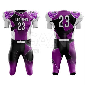 Uniformes de Fútbol Americano Transpirables de Bajo Precio con Mangas Cortas, Nombre del Equipo Personalizado, 100% Poliéster, para Todas las Temporadas - Product Image 1