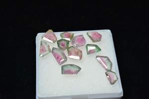 100 Uds. Piedra de turmalina bicolor sandía corte de forma elegante 100% cuarzo genuino Natural certificado piedras preciosas sueltas a granel para - Product Image 6