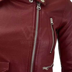 Venta caliente ropa de mujer chaqueta de cuero nueva moda al por mayor a prueba de viento chaqueta de cuero genuino - Product Image 5